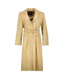 Vintage moteriškas odinis paltas