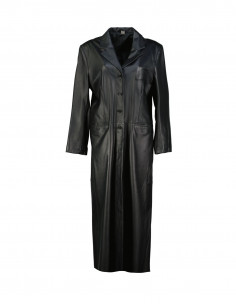 Vintage moteriškas odinis paltas
