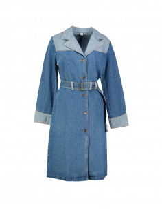 Vintage moteriškas džinsinis paltas