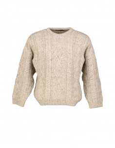 British Wool men's wool cable knit sweater