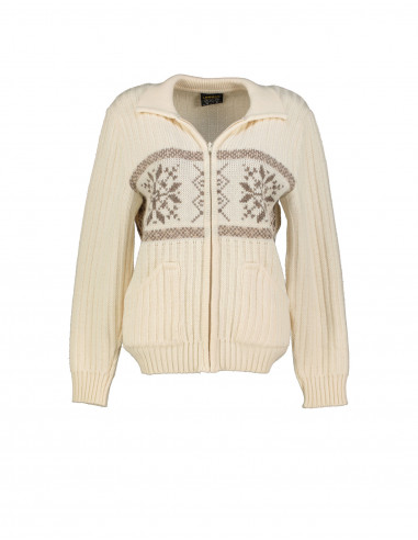 Unique women's woll zip-up sweater