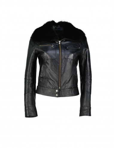 Blasting women's real leather jacket