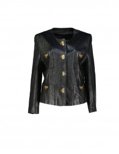 Basic women's real leather jacket