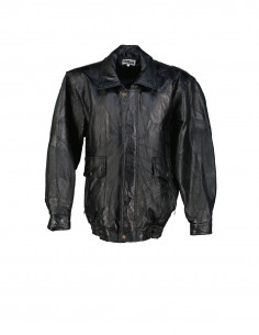 Casual men's real leather jacket