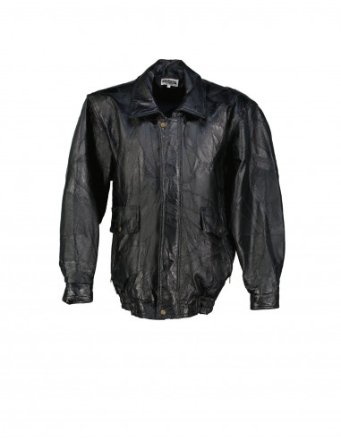 Casual men's real leather jacket