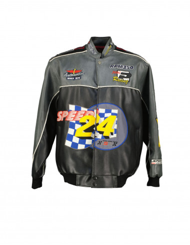 Racing men's faux leather jacket