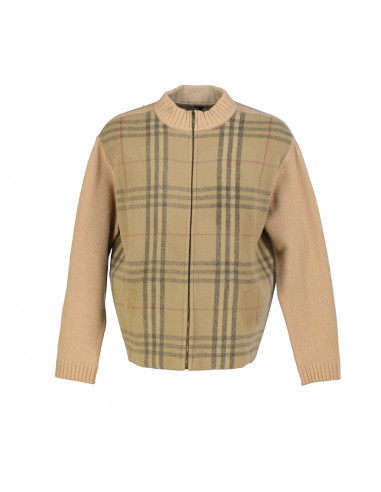 Burberry men's wool zip-up sweater