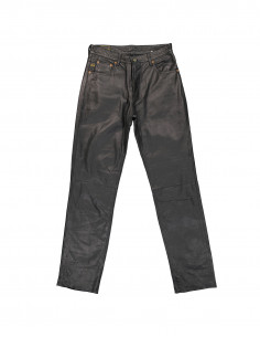 Rock Blue men's real leather trousers