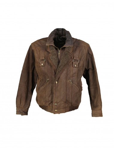 JCC men's real leather jacket