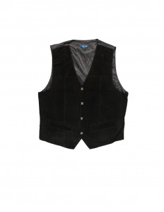 Blue. men's suede leather vest