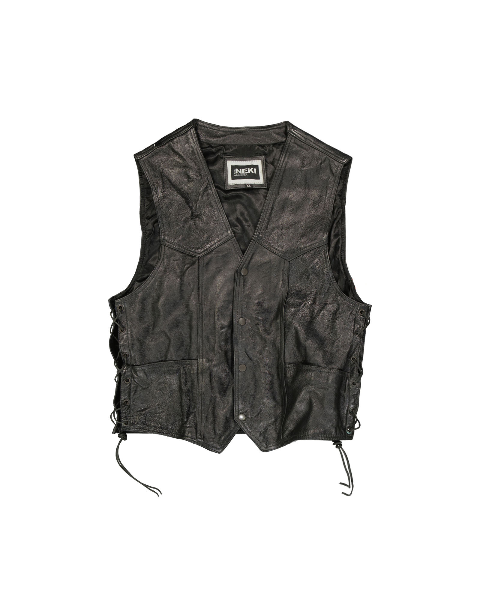 Neki men's real leather vest