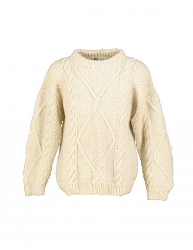 Ecuadorian men's wool cable knit sweater