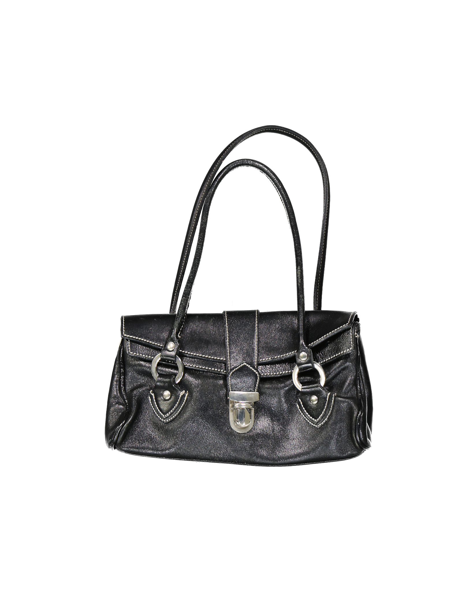 Vintage women's real leather shoulder bag