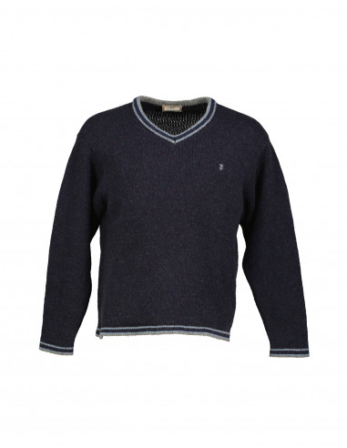 Thomas Burberry men's wool V-neck sweater