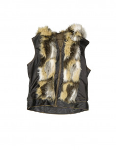 Vintage women's double sided real leather vest