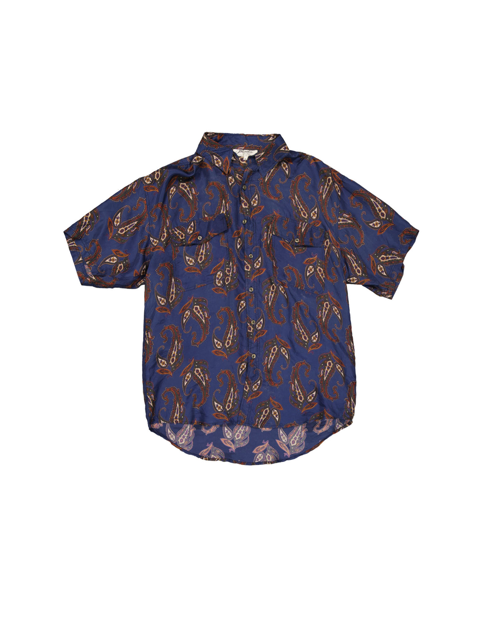 Plants men's silk shirt