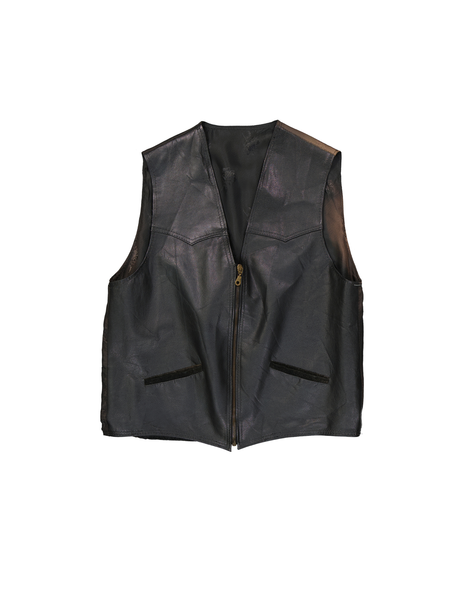 Vintage women's real leather vest