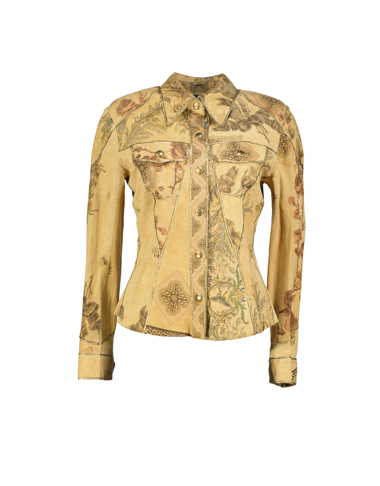 Roberto Cavalli women's suede leather shirt jacket