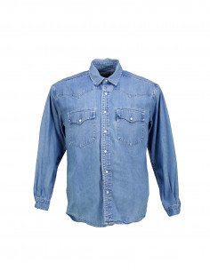 Petrol men's denim shirt