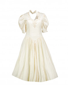 Vintage women's silk wedding dress