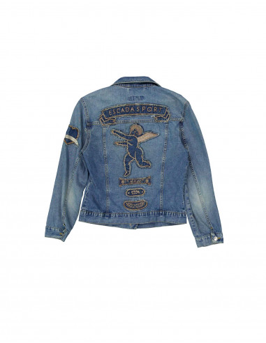 ESCADA SPORT ジャケット レディース 服 ESCADA SPORT Shirt Belted Jacket Blue Cotton Womens Coat