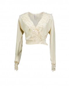 Landem women's silk wrap top