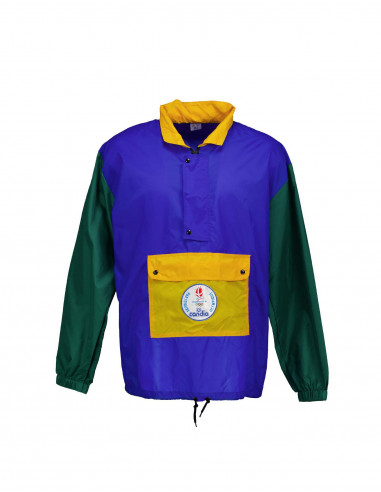 ジャケット・アウター 50s VINTAGE SATAIN PULLOVER SHIRT BLUE Vintage men's pullover jacket 1992
