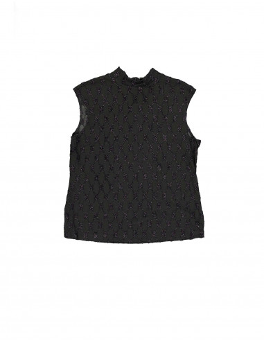 売れ筋商品|||カールラガーフェルド カットソー トップス レディース Women's Embroidered-Collar Sleeveless Top Black Karl Lagerfeld - カールラガーフェルド 刺繍 クルーネック