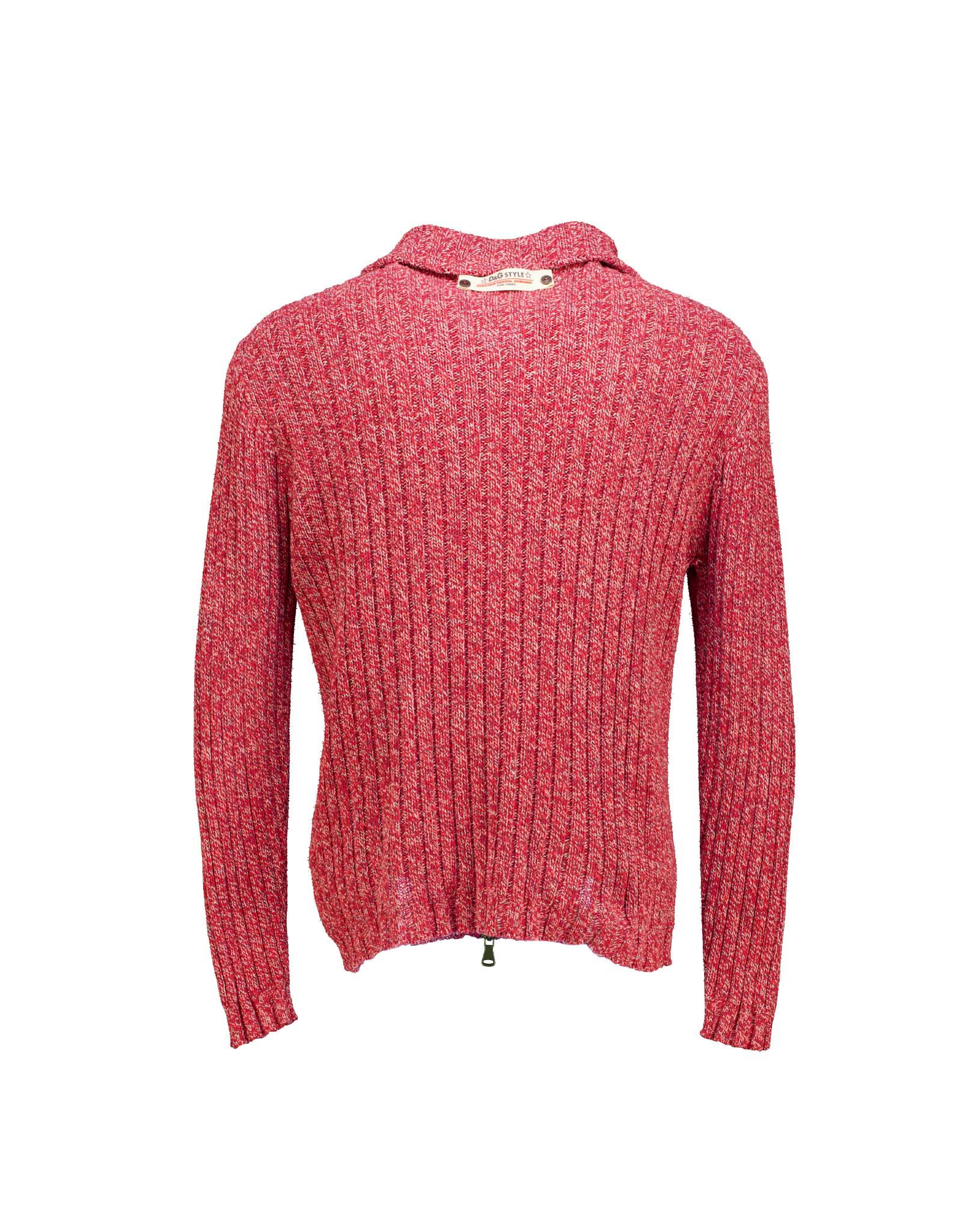 DOLCE & GABBANA 赤 ジップアップセーター Dolce & Gabbana men's zip-up sweater
