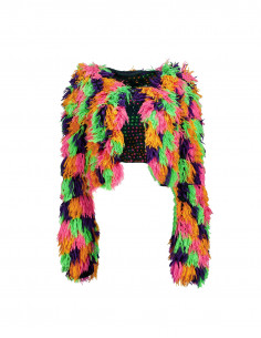 Shaggy Multi Coloured Cardigan Womens Colorful Shaggy Cardigan