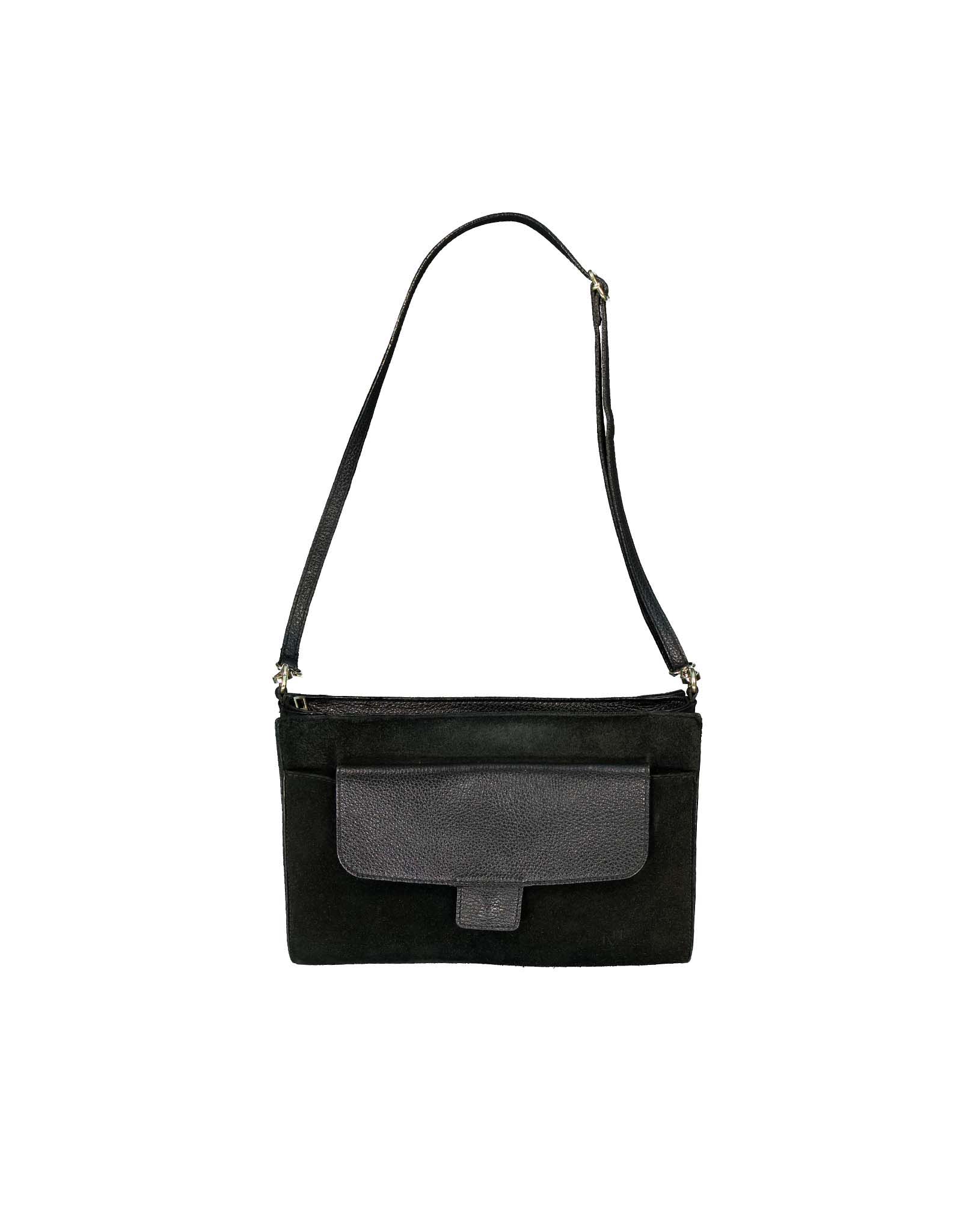 Vintage women's suede leather shoulder bag
