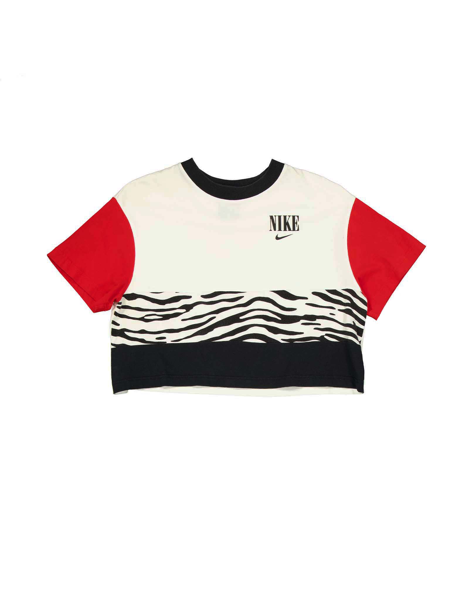 nike women's round neck cropped tops