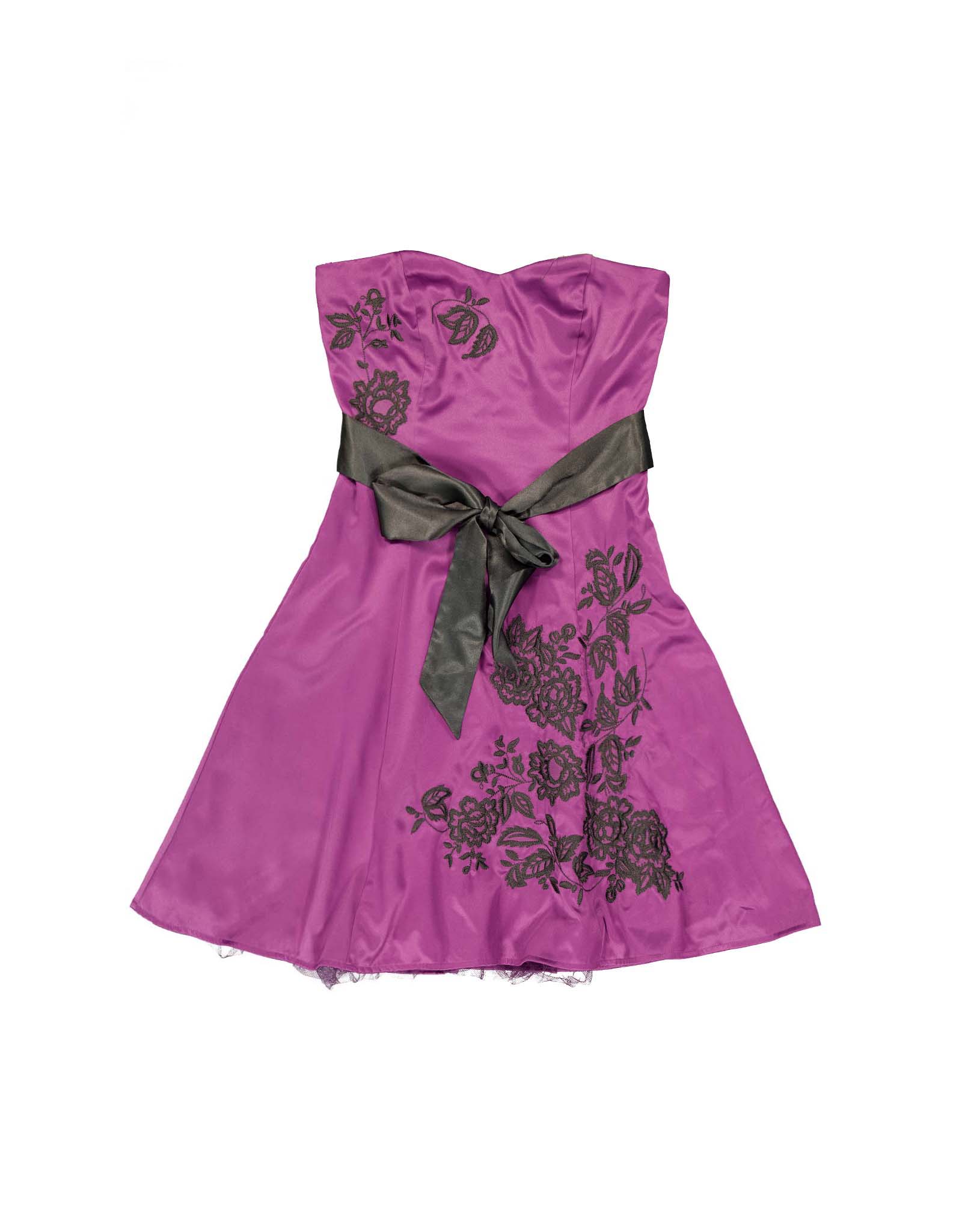 Vero Moda vintage women's 00's purple floral embroidered dress