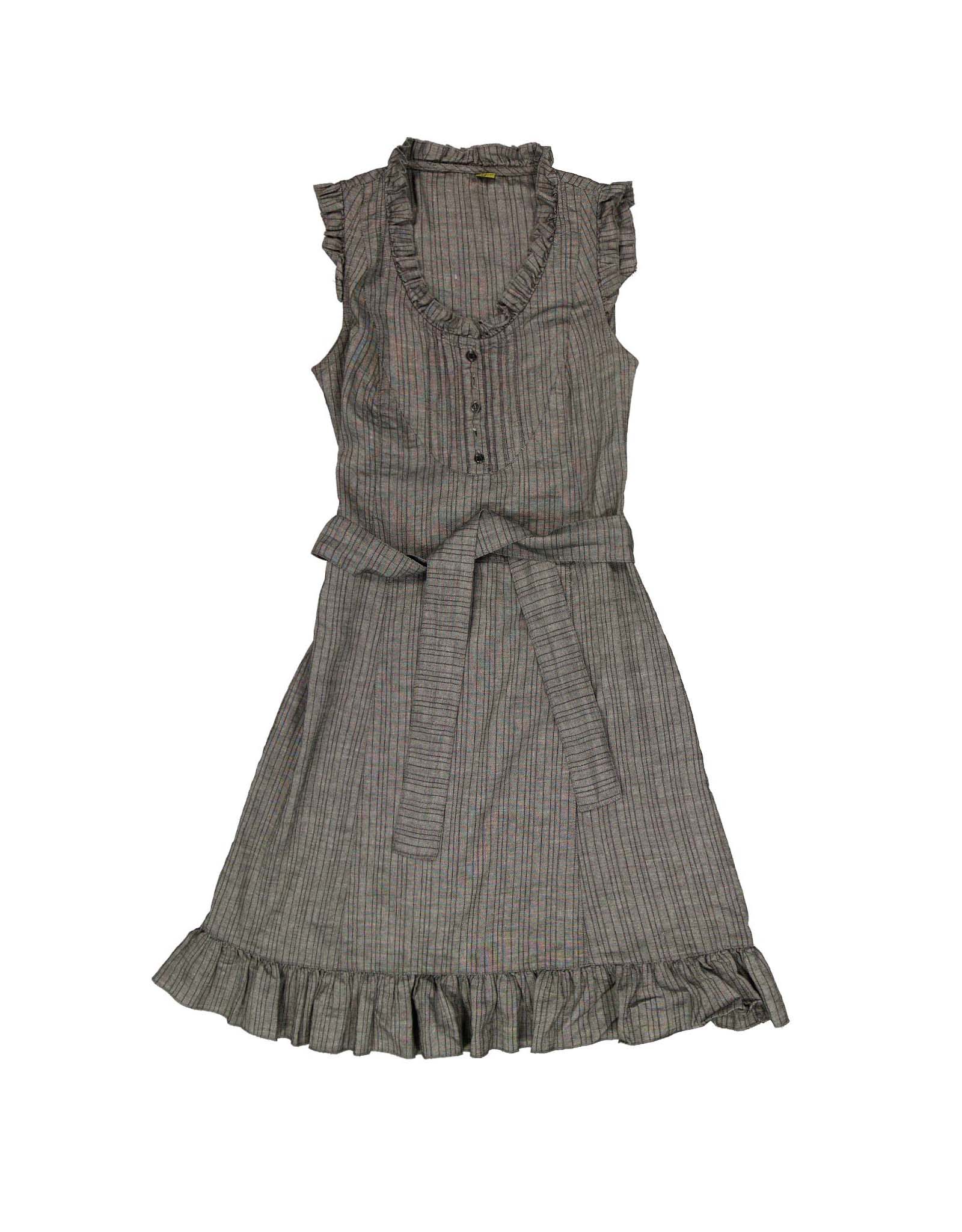 knee length dresses for ladies Asymmetrical Striped Linen Dress - Marine main image 1