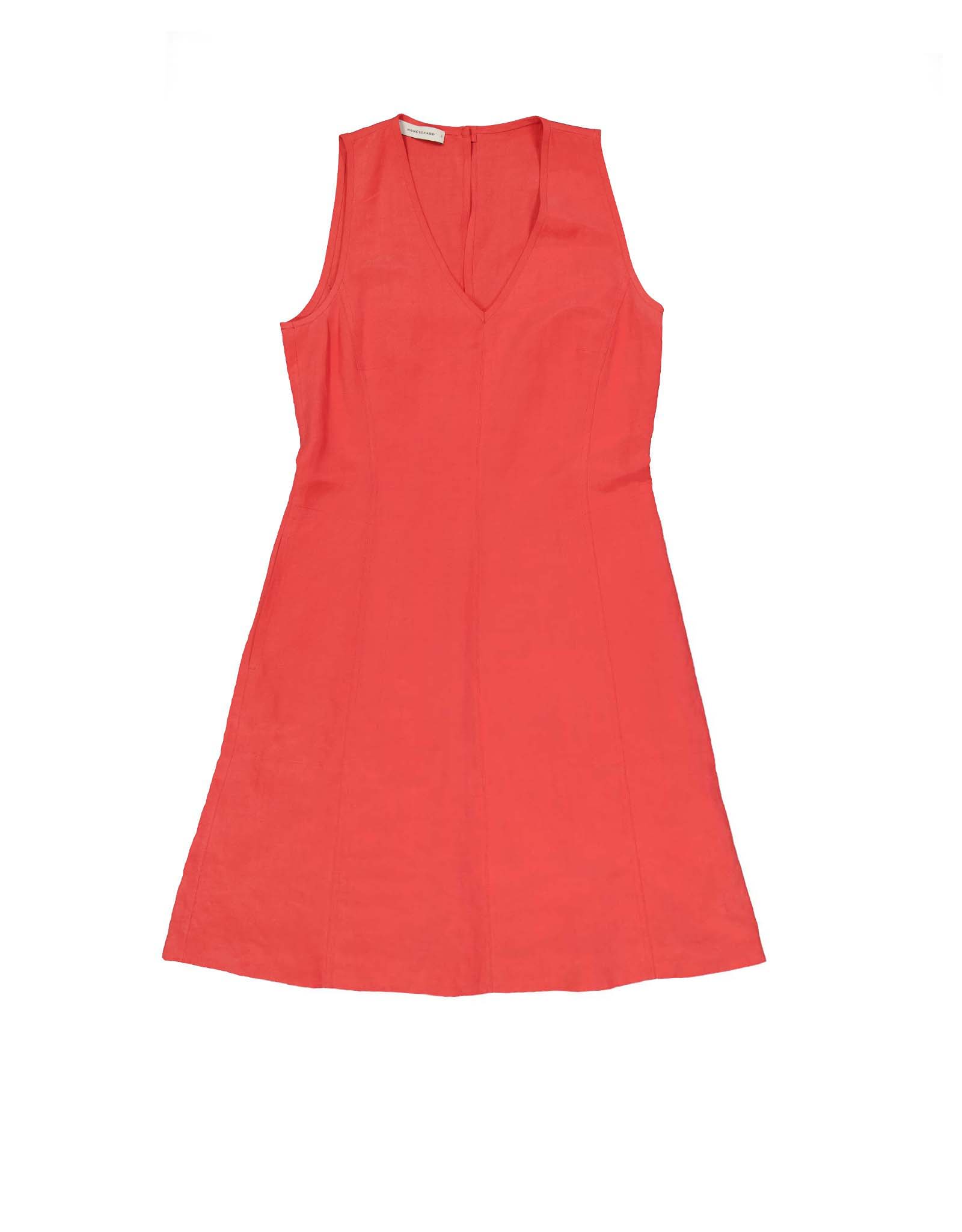 Rene Lezard women's red linen silk blend dress