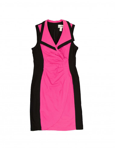 open lace back dress Joseph Ribkoff Shocking Pink Dress with Chiffon Sleeves Style 241709 main image 0