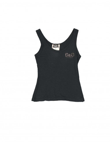 Dolce & Gabbana women's black cotton tank top