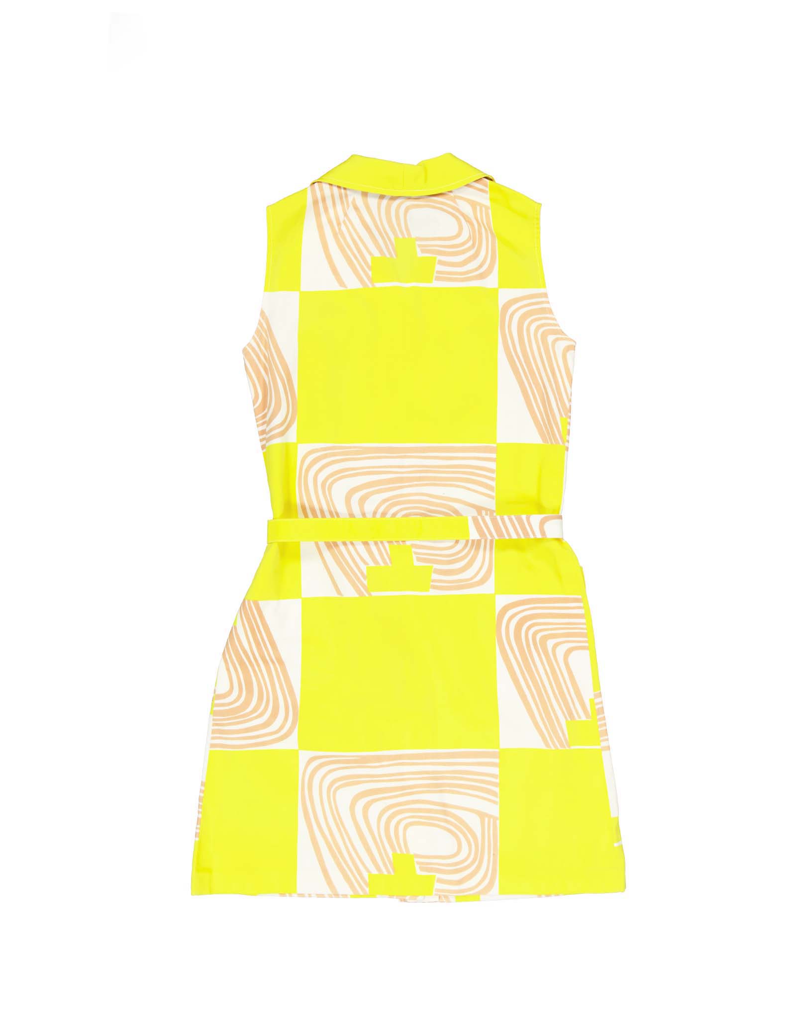 Fenno Sport vintage women's 70's yellow print cotton dress