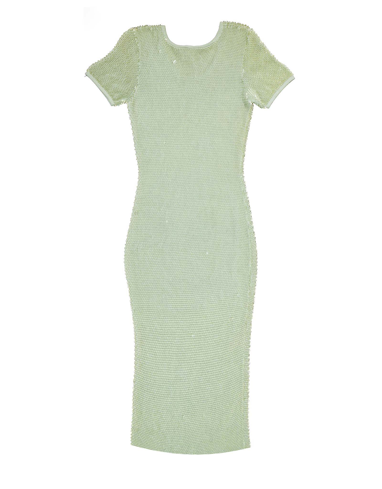 Mondi vintage women's 90's green sequins festival knitted dress