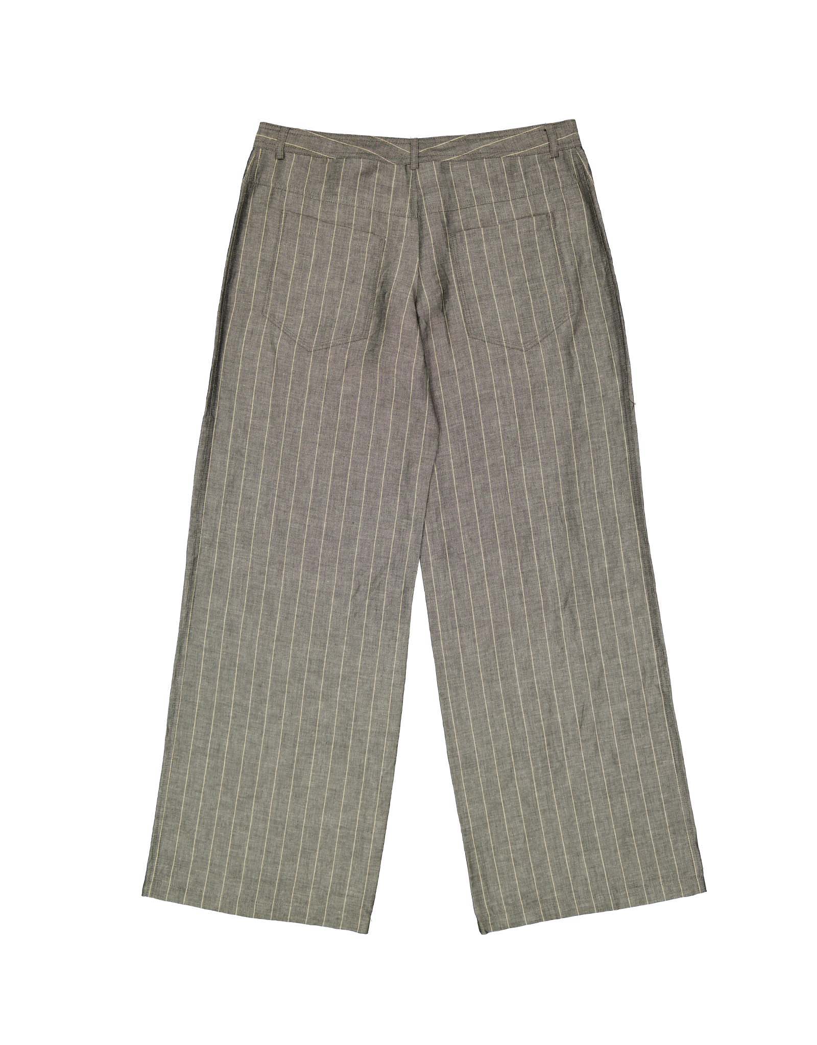 2000s “ARMANI COLLEZIONI” wide trousers Armani Collezioni women's gray pinstripe wide leg trousers