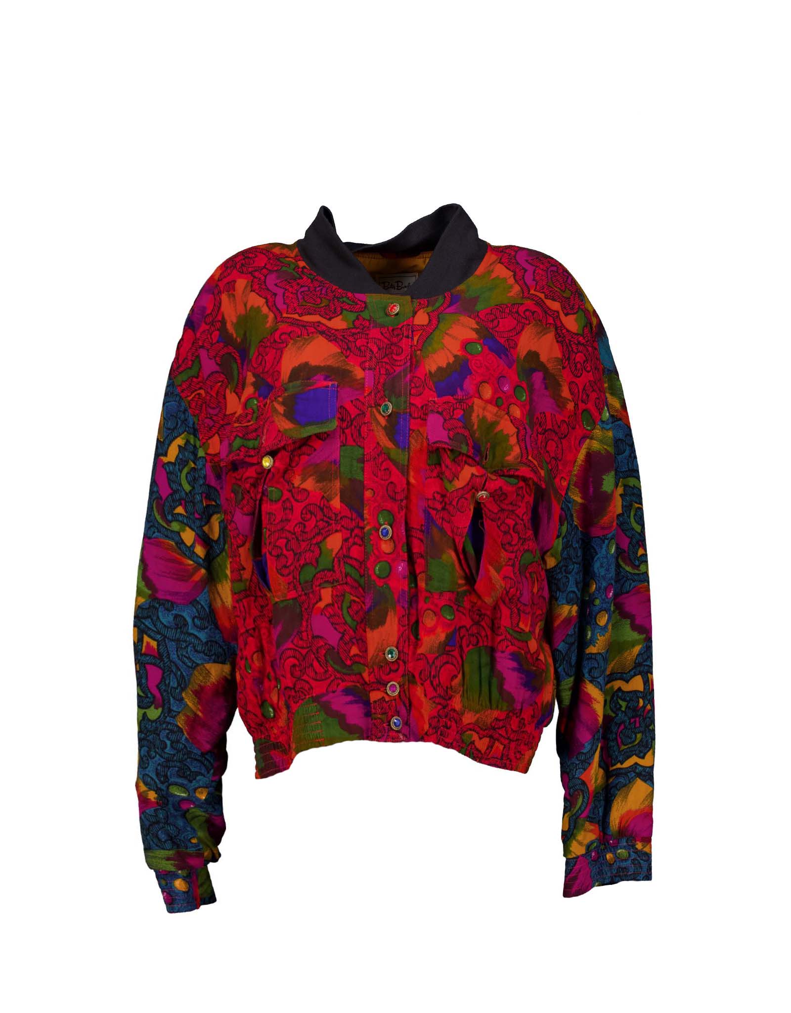 Betty Barclay vintage women's 90's multi print bomber jacket