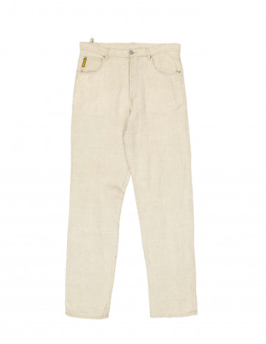 Armani Jeans men's gray linen straight trousers