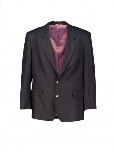 Vintage men's 90's black linen blend tailored jacket