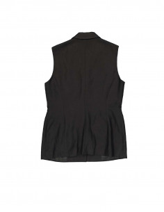 Blacky Dress vintage women's black linen blend tailored vest
