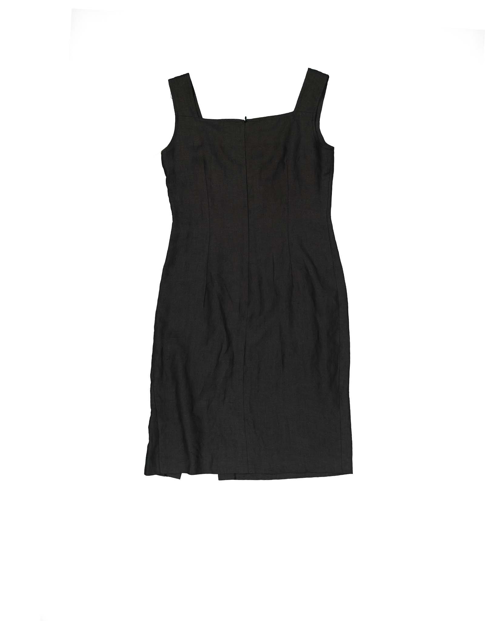 Louis Been vintage women's black linen dress
