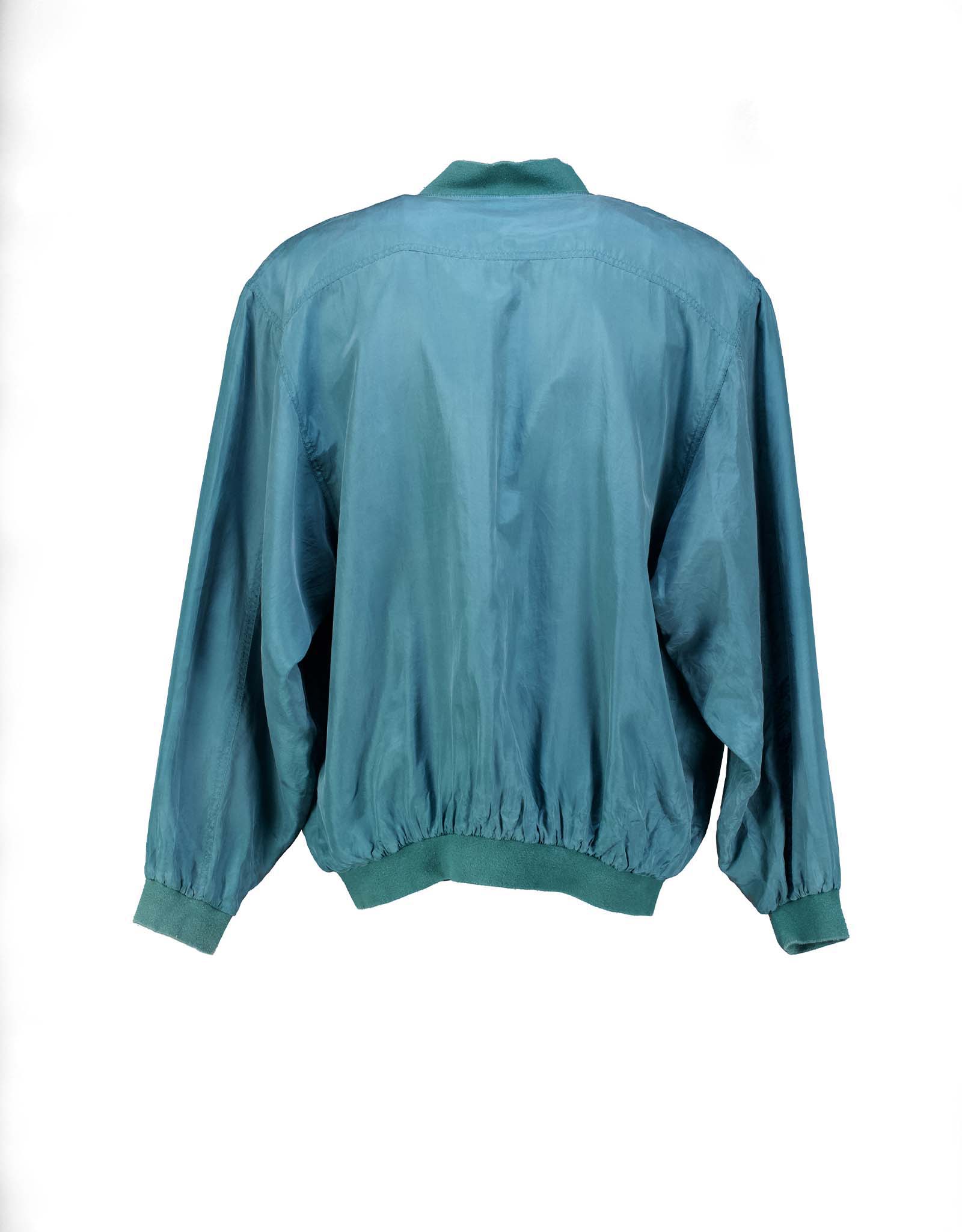 Vintage men's 90's green silk bomber jacket