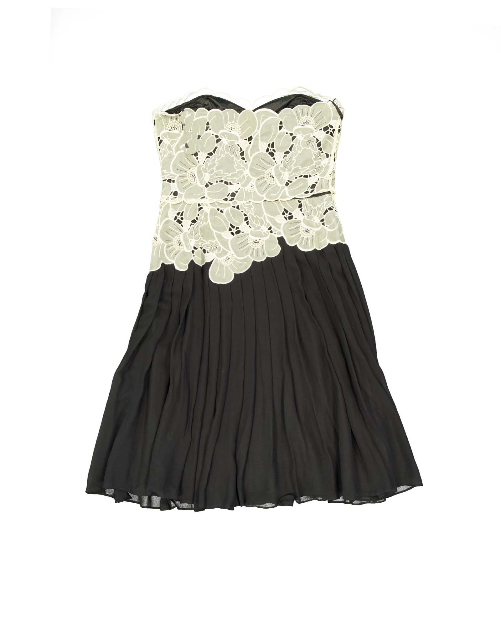 black women's midi dress L'AGENCE Flyn Lace Midi Dress In Black