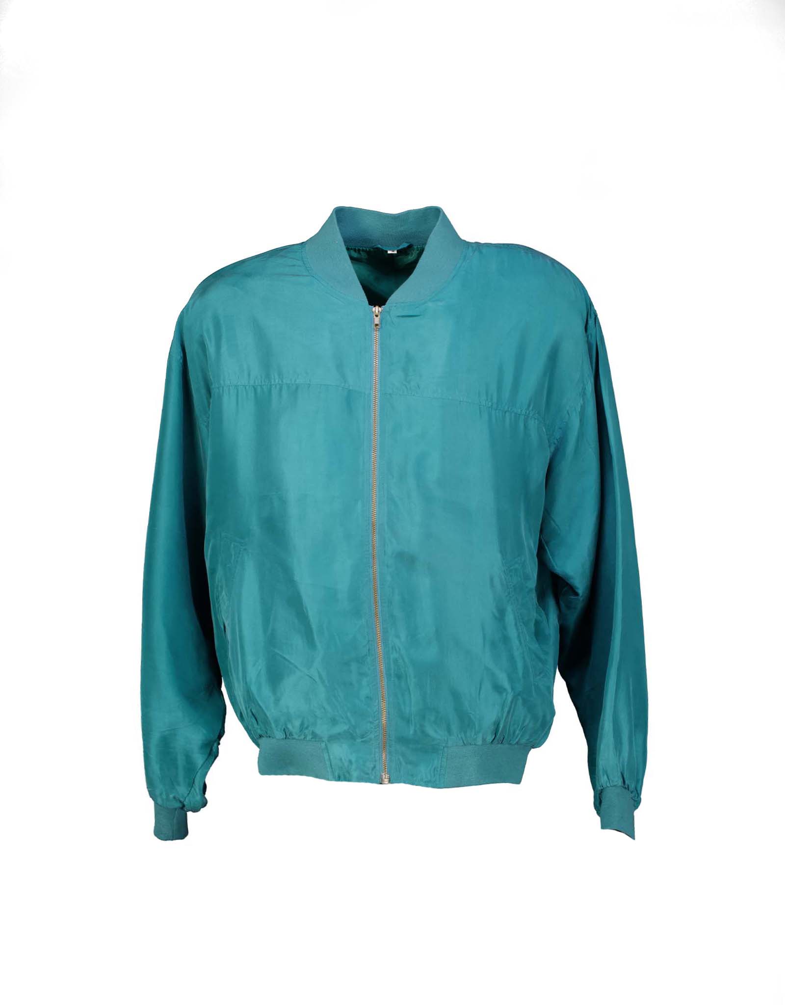 Vintage men's 90's green silk bomber
