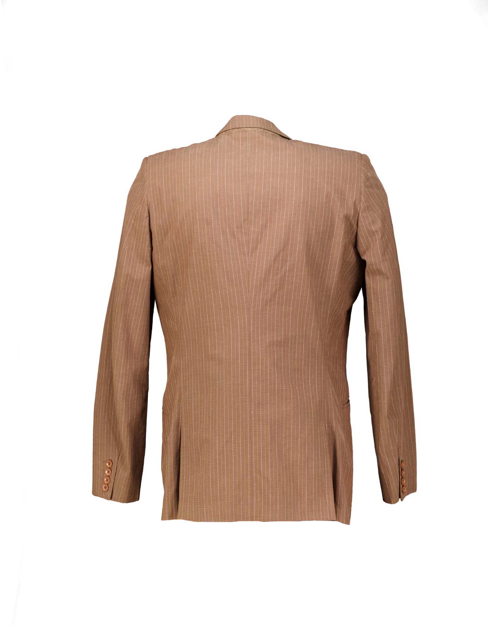 Dolce & Gabbana men's brown pinstripe cotton tailored jacket
