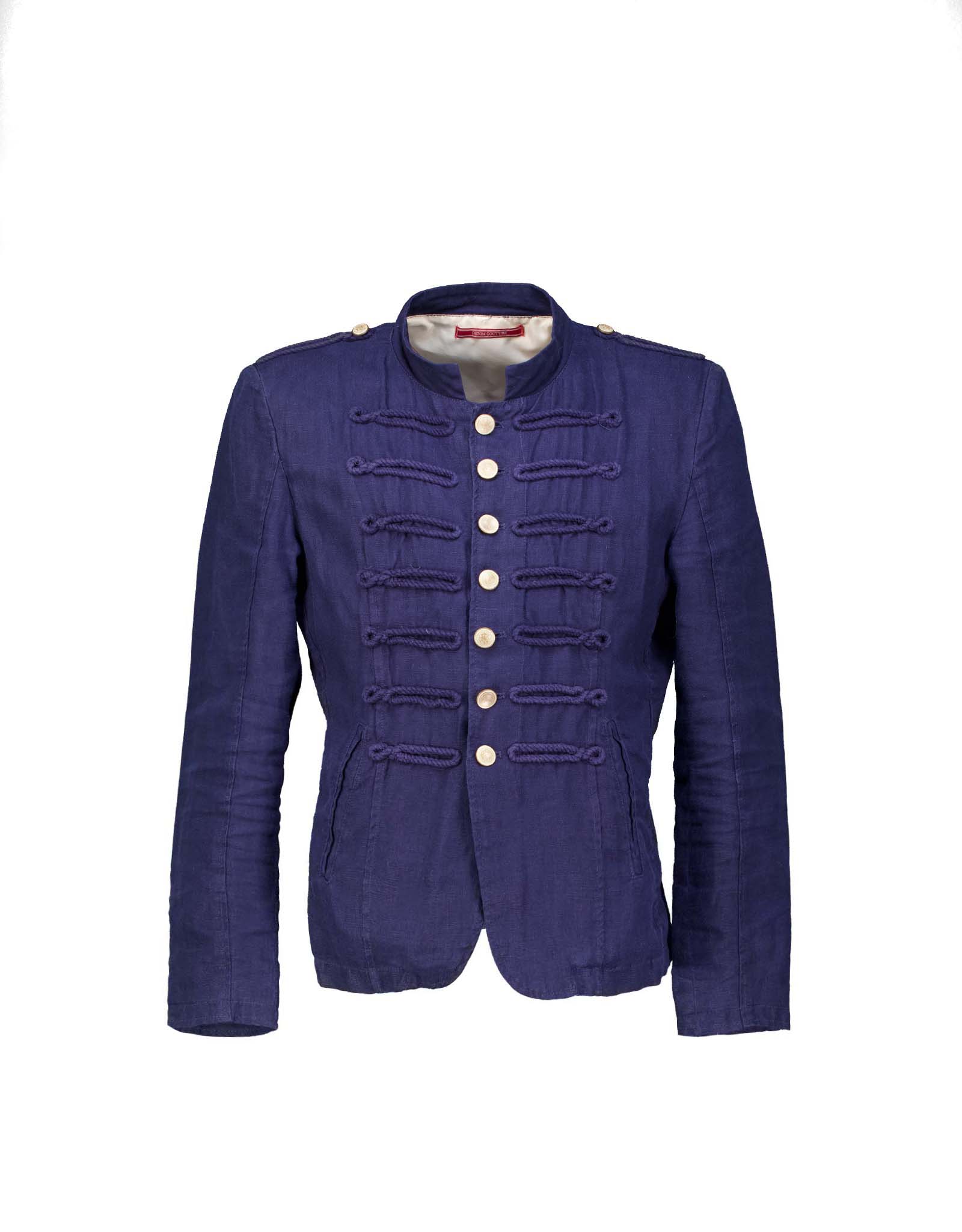 00s archive linen Napoléon jacket グランジ Vintage men's 00's blue linen napoleon blazer